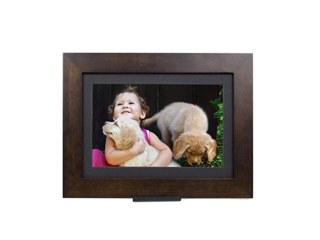PhotoShare Smart Digital Picture Frame WiFi HD Family Photo Album Slideshow Tabletop End Table Home Décor 8 Espresso