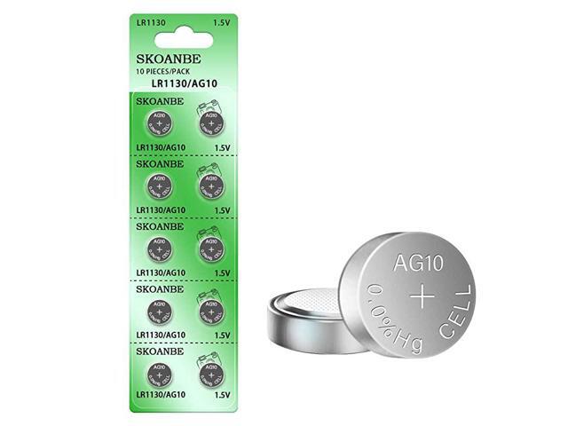 10PCS AG10 SG10 LR1130 15V Button Coin Cell Battery