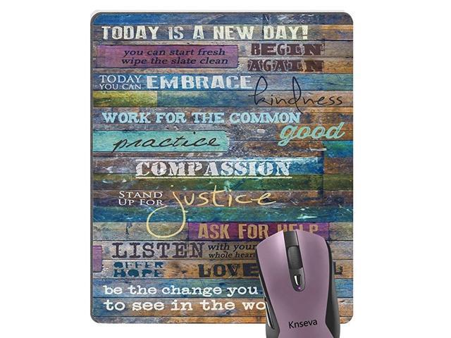 Inspirational Quotes Vintage Rustic Barn Wood Art Mouse Pad Today is a New Day Motivational Quote Mouse Pads