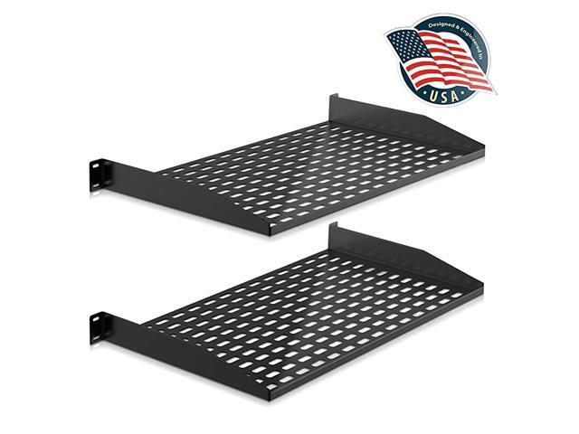 2Pc 1U Server Rack Shelf Vented Shelves for Good Air Circulation Cantilever Mount Wall Mount Rack Universal Device Cabinet Shelf Computer Case