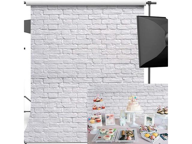 White Brick Wall Photo Backdrop 5x7ft Vinyl Rustic Brick Floor Backdrop Photographer for Birthday Wedding Vintage Brick Wall Theme Party