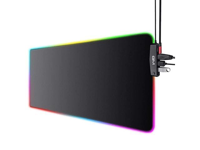 RGB Gaming Mouse Pad 4 USB Port 14 Lighting Modes 5mm Ultra Thick Oversized Glowing Led Extended Mousepad AntiSlip Rubber Base Waterproof Keyboard