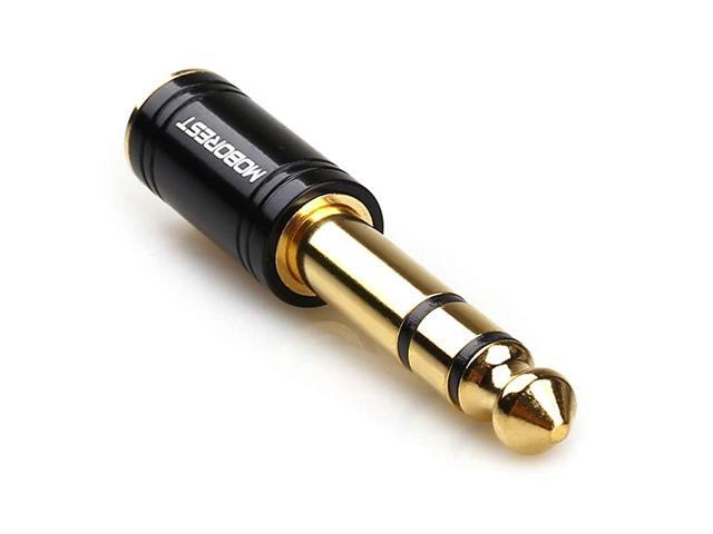 14 635mm Male TRS Plug to 18 35mm Female Socket Stereo Audio Jack Pure Copper Adapter for Headphone Amp Adapte Black 1PCS