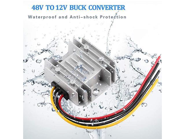 Voltage Regulator Buck Converter 48V Step Down to 12V 5A 60W Reducer Power Converter Waterproof Module Transformer for Golf Cart Club Car
