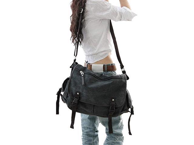 Canvas Messenger Bag Large Book Laptop Shoulder School Bag Women Men New