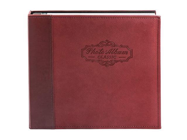 Magnetic SelfStick Page Photo Album Self Adhesive Leather Cover Albums Holds 3X5 4X6 5X7 6X8 8X10 Photos124 x 127 Inch Maroon 40 Pages