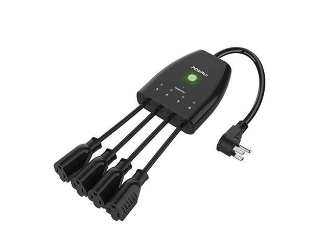 Outdoor Smart Plug Surge Protector Smart Power Strip with 4Outlet Extender Remote Control Timer Weatherproof for Indoor and Outdoor Use Compatible