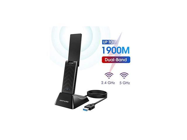 30 WiFi Adapter AC1900Mbps with 328ft Extension Cable Wireless Network Adapter 6dBi Antennas WiFi Dongle for Laptop Desktop PC Compatible with