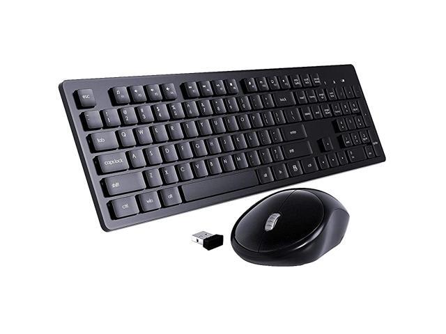Wireless Keyboard and Mouse 24G FullSize Keyboard and Mouse Combo 105 Keys for PC Desktops Laptops Windows Black