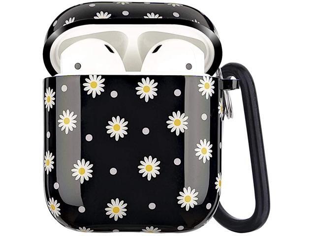 Airpods Case Cute Daisy Flower Protective Hard Case Cover Portable Shockproof Women Girls with Keychain for Apple Airpods 21 Charging Case Daisy