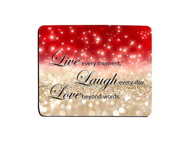 Mouse Pad Red Sparkle Quote Live Love Laugh Customized Rectangle NonSlip Rubber Mouse pads Gaming Mouse Pad