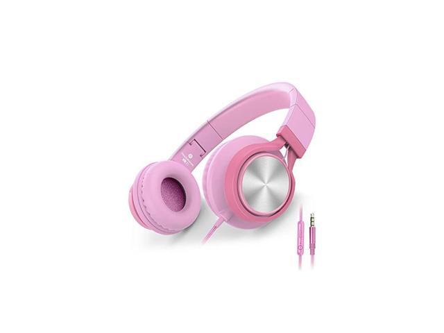 C8 Girls Wired Headphones with Microphone and Volume Control Folding Lightweight Headset for Cellphones Tablets Smartphones Chromebook Laptop