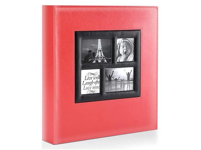 Photo Album 4x6 600 Pockets Photos Extra Large Capacity Family Wedding Picture Albums Holds 600 Horizontal and Vertical Photos Red