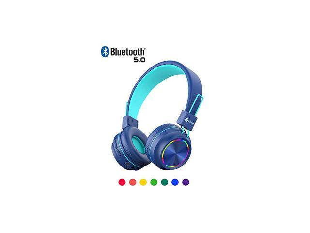 BTH03 Kids Headphones Colorful LED Lights Kids Wireless Headphones with MIC 25H Playtime Stereo Sound Bluetooth 50 Foldable Childrens Headphones on