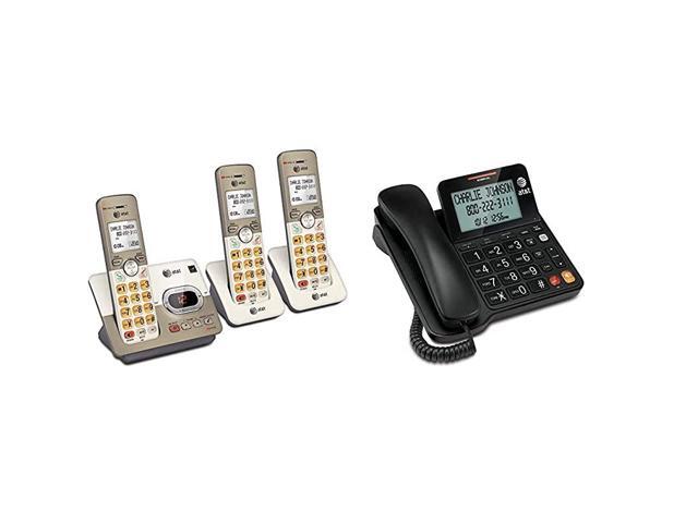 EL52313 3Handset Expandable Cordless Phone with Answering System ExtraLarge Backlit Keys CL2940 Corded Phone with Caller IDCall Waiting