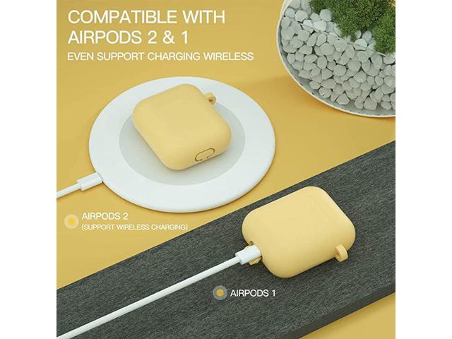 for AirPods CaseSoft Cute Silicone Cover for Apple Airpods 2 1 Cases with Pom Pom Fur Ball KeychainStrapEarbuds Accessories Front LED Visible
