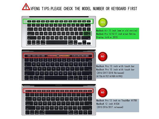 Premium Shortcuts with MAC OS Keyboard Cover for 20102017 MacBook Air 13 Inch ModelA1466A1369 and MacBook Pro 13 15 17 Inch with or wOut Retina