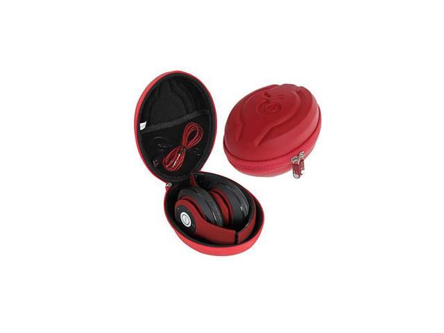 Hard EVA Travel Case for iJoy Matte Rechargeable Wireless Bluetooth Foldable Over Ear Headphones Red