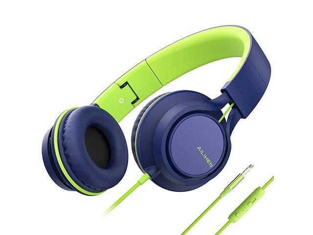 C8 Upgraded Headphones with Microphone and Volume Control Folding Lightweight Headset for Cellphones Tablets Smartphones Chromebook Laptop Computer