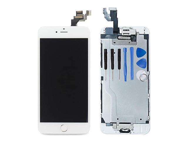 for iPhone 6 Digitizer Screen Replacement White 47 Full LCD Display Assembly with Home Button Front Facing Camera Earpiece Speaker Pre Assembled