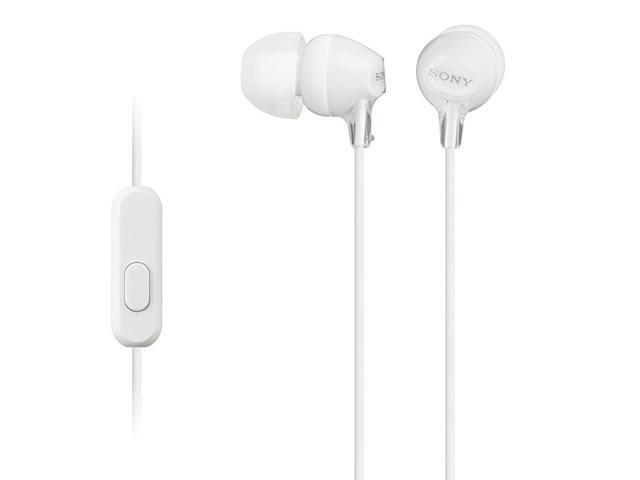 MDREX15AP inEar Earbud Headphones with Mic White