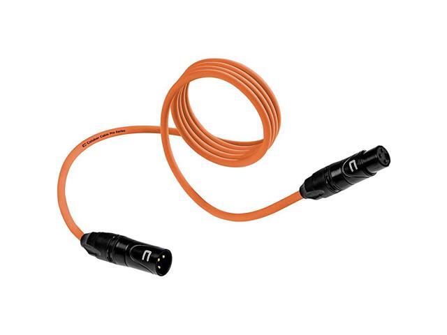 XLR Cable Male to Female 25 Feet Orange Pro 3Pin Microphone Connector for Powered Speakers Audio Interface or Mixer for Live Performance Recording