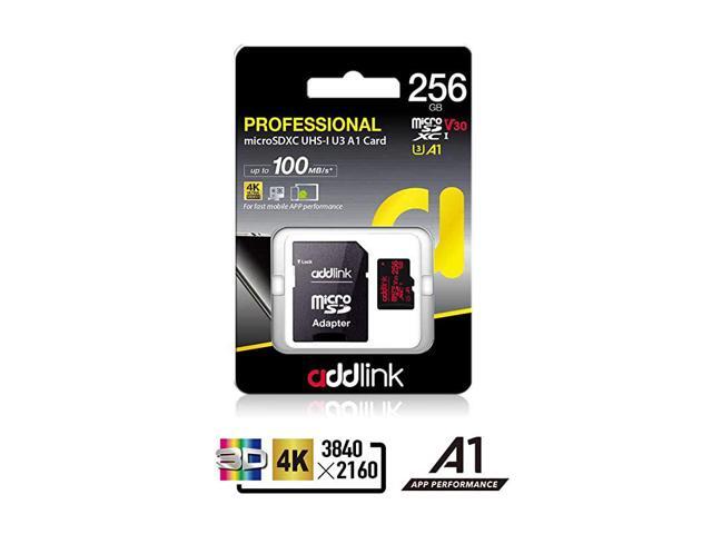 256GB Micro SD Card SDXC U3 V30 A1 Memory Card with Adapter with Read 100MBs high Speed