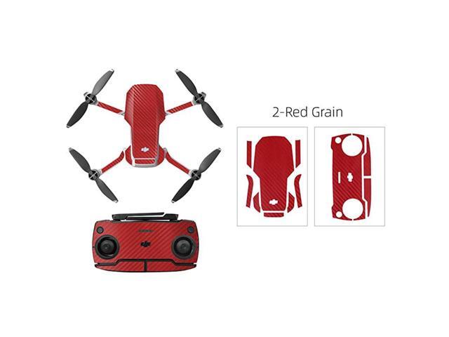 Shell Decoration Sticker Controller Decals Set for DJI Mavic Mini Drone Waterproof DIY Skin Decoration Drone Body Sticker 2Red Grain