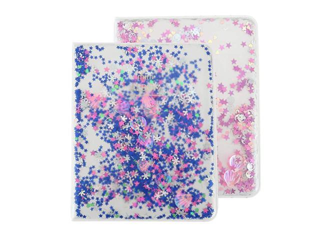 Mini Photo Album 2 Pack 64 Pockets Shell Album for Fujifilm Instax Mini 7s 8 8 9 25 26 50s 70 90 Film Polaroid Camera 3inch Film Blue Shell + Pink