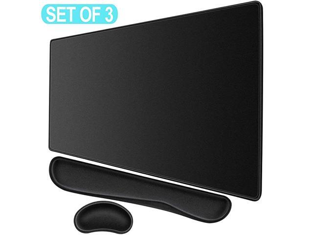 Gaming Mouse Pad 3Pcs Set Upgraded Memory Foam Keyboard Wrist Rest Pad Mouse Wrist Cushion Large 800x400mm Ergonomic Stitched Edges XXL Ultra Thick