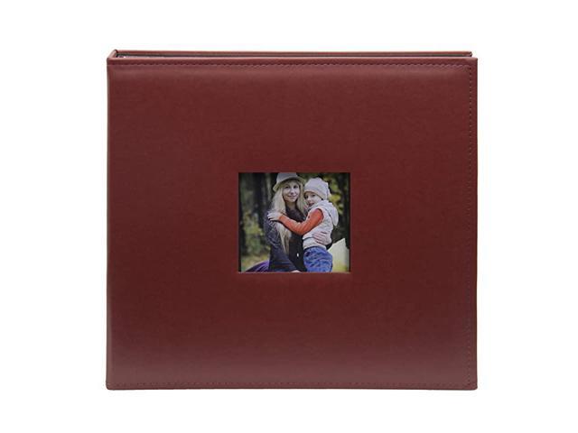 Magnetic SelfStick Page Photo Album Self Adhesive Leather Cover Albums Holds 3X5 4X6 5X7 6X8 8X10 Photos124 x 127 Inch Maroon 40 Pages