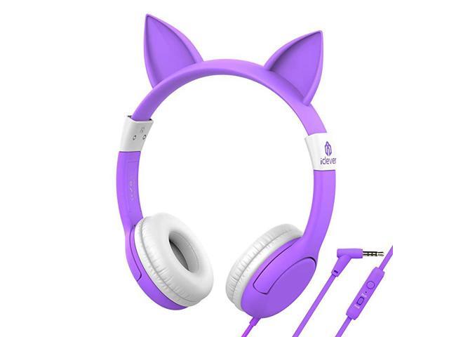 HS01 Food Grade Kids Headphones with Microphone 8594dB Volume Control Hello Kitty Cat Ear Headphones for Kids Boys Girls Childrens Headphones for