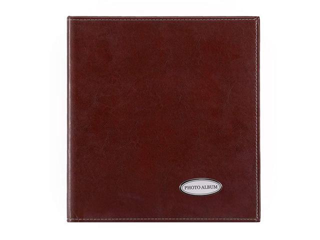 Picutre Album 4x6 500 s Extra Large Capacity Leather Cover Wedding Family Albums Holds 500 Horizontal and Vertical 4x6 s with Black Pages Brown