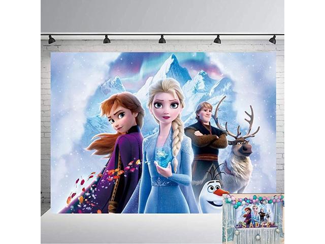 Background 7x5ft Frozen Theme Photo Backdrop for Baby Shower Seamless Photo Background Vinyl Anna and Elsa Disney Princess Backdrops for Girls