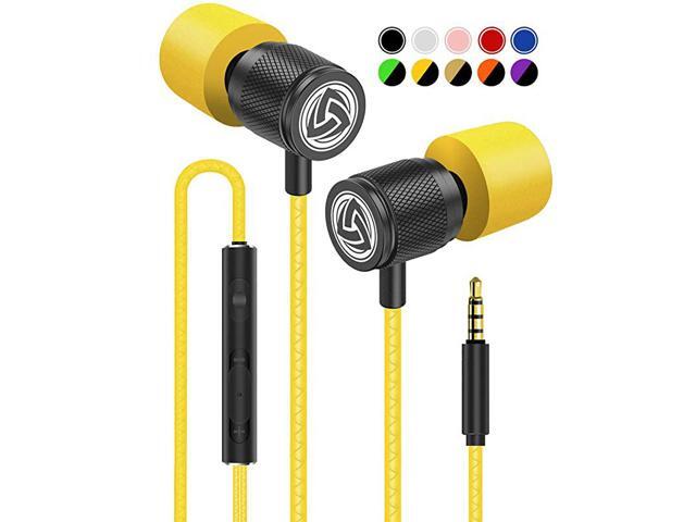 Wired Earbuds Ultra in Ear Headphones with Microphone Earphones with Mic and Volume Control Memory Foam Reinforced Cable Bass Compatible with