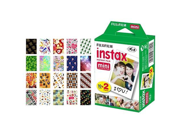 instax Mini Instant Film 20 Exposures + 20 Sticker Frames for Fuji Instax Prints Holiday Package