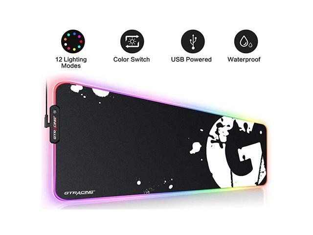RGB Gaming Mouse Pad Large Extended Soft Mousepad with 10 Lighting Modes Computer Keyboard Mousepads MatRed