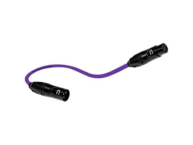 XLR Cable Male to Female 1 Feet Purple Pro 3Pin Microphone Connector for Powered Speakers Audio Interface or Mixer for Live Performance Recording