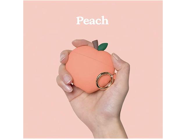 Peach AirPods Case Cover Compatible with Apple AirPods Case 3D Cute Design Case Cover with Keychain for Apple AirPods Case Peach US Patent Registered