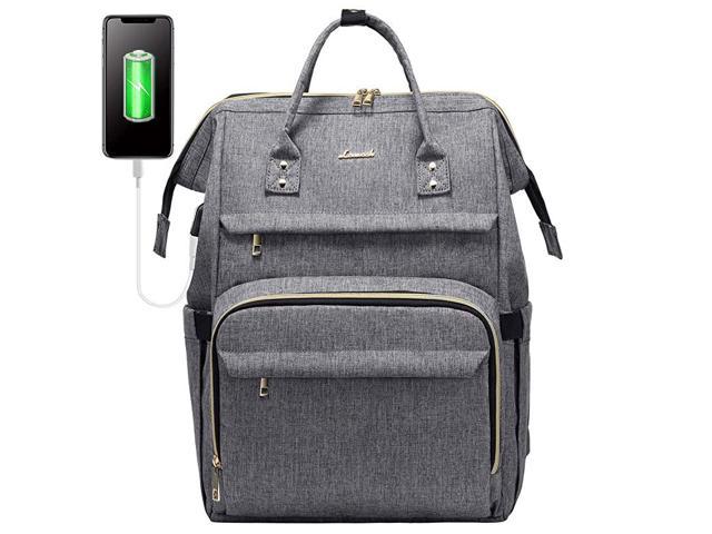 Backpack for Women Fashion Travel Bags Business Computer Purse Work Bag with USB Port Grey