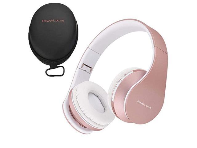 Wireless Bluetooth OverEar Stereo Foldable Headphones Wired Headsets with Builtin Microphone for iPhone Samsung LG iPad Rose Gold