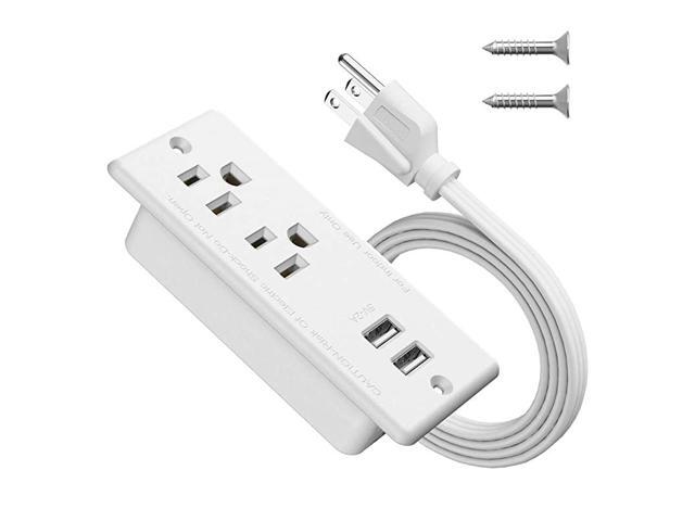 Recessed Power Strip SocketFurniture Recessed Power Outlet with 2 USB Charger2Outlet Desktop Charging StationDesktop Power Grommet with 656ft Power