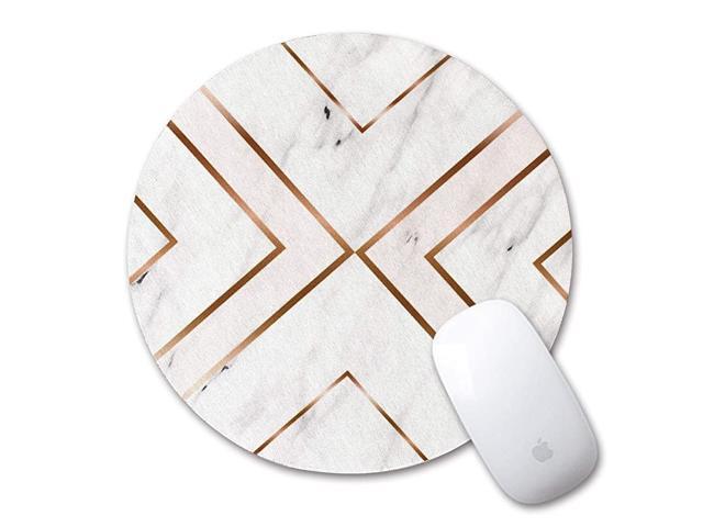 Gaming Mouse Pad Anti Slip Natural Rubber Mouse Mat for Desktops Computer PC and Laptops Customized Round Mousepad for Working Or Game Gold Marble
