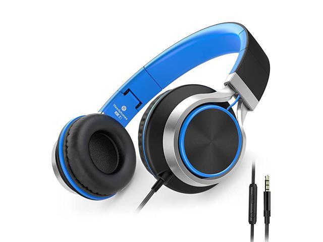 C8 Wired Headphones with Microphone and Volume Control Folding Lightweight Headset for Cellphones Tablets Chromebook Smartphones Laptop Computer PC