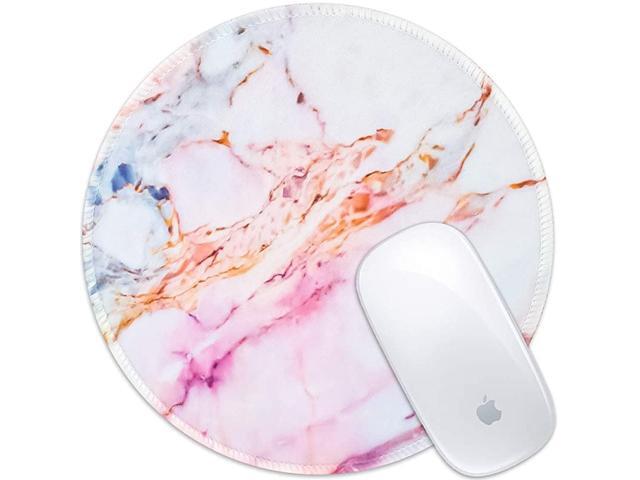 Mouse Pad Pink Blue Purple Marble Mousepad Stitch Edge NonSlip Rubber Gaming Mouse Pad Round Mouse Pads for Computers Laptop