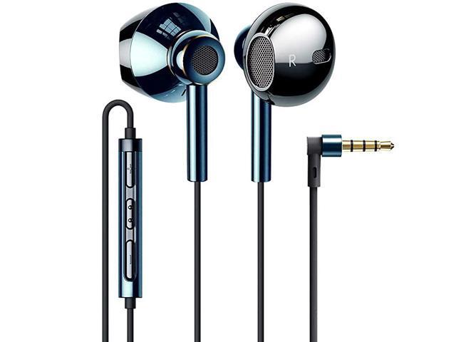 Quad Dynamic Drivers AirFlow HiRes Extra Bass Headphones Noise Isolating Wired Earbud with Microphone Lightweight Earphones wVolume Control 35mm