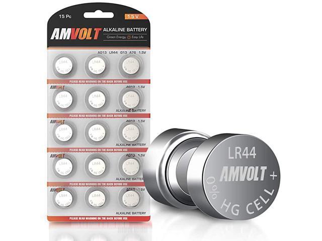 Pack LR44 AG13 A76 Battery Ultra Power Premium Alkaline Volt Round Button Cell Batteries for Watches Clocks Remotes Games Controllers Toys