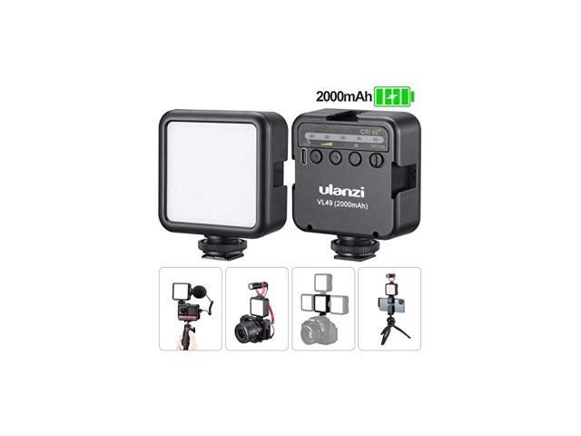 On Camera Mini Pocket Video Light 1200mAh Hot Shoe COB LED Fill Light USBC Rechargeable w Top Cold Shoe for GoPro Vlog Microphone Mount Dimmable