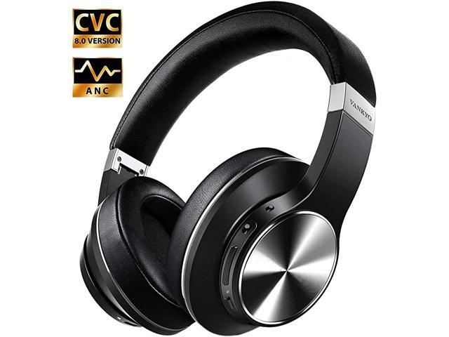 Hybrid Active Noise Cancelling Headphones C751 Over Ear Wireless Bluetooth Headphones with CVC 80 Mic Deep Bass HiFi Sound 30H Playtime Headset