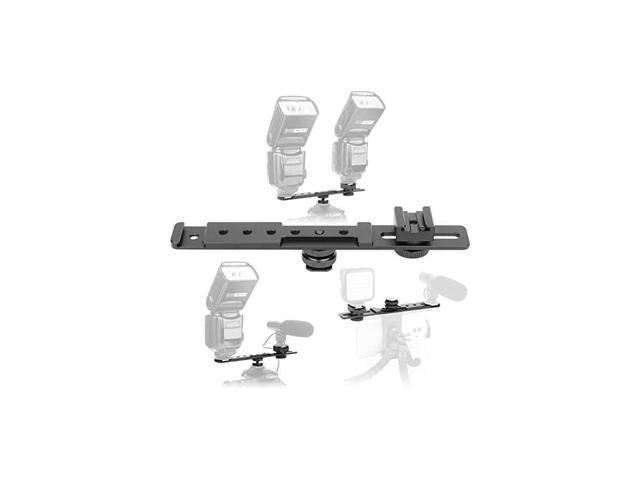 8 Cold Shoe Extension Bar Flash Straight Bracket Camera Dual Mount Flash Bracket Compatible with Nikon Canon Sony Olympus DSLR Camera Camcorder DV
